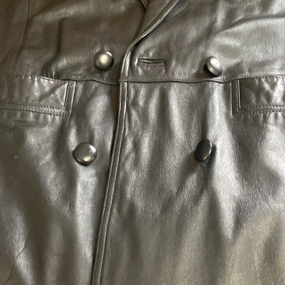 OUTBROOK 100% Leather Vintage Long Light Padded Shoulder Fully Lined Women Coat - Picture 10 of 11